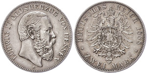 Hessen 2 Mark, 1888, Ludwig IV, ... 