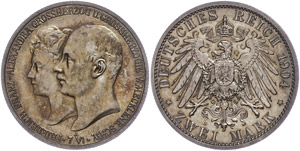 Mecklenburg-Schwerin 2 Mark,1904,  ... 