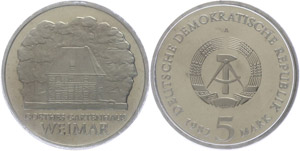 Münzen DDR 5 Mark, 1982, Johann ... 