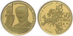 Belgien 50 Euro, Gold, 2004, 70. ... 