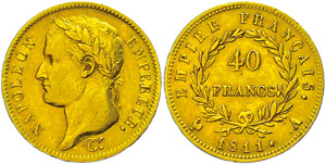 Frankreich 40 Francs, Gold, 1811, ... 