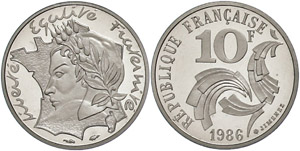 Frankreich 10 Francs,1986, ... 