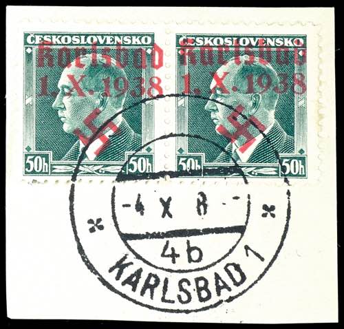 Karlsbad 50 h. Postal stamp with ... 