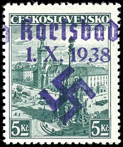 Karlsbad 5 Kc. Postal stamp with ... 