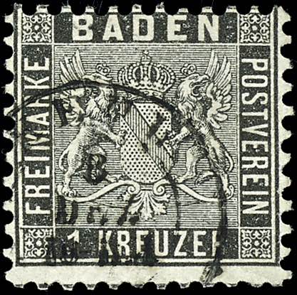 Baden 1 Kr. Black, wide ... 
