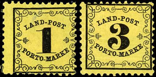 Postage Use Stamps Baden 1 and 3 ... 