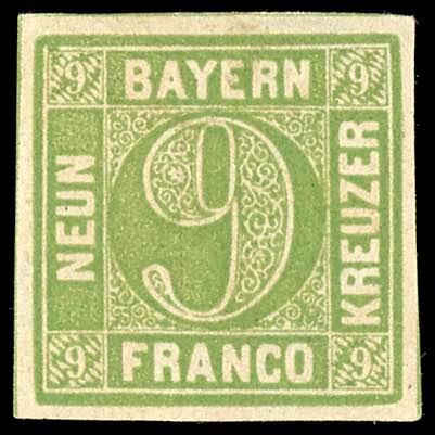 Bayern 9 Kr (lebhaft)gelbgrün in ... 