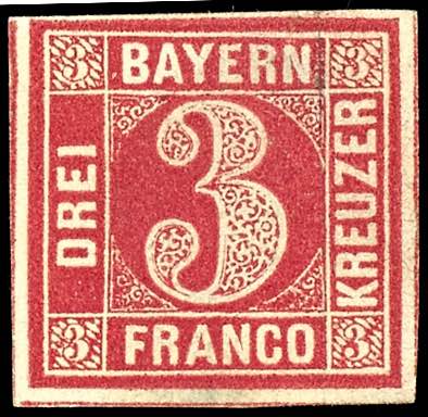 Bayern 3 Kr in b-Farbe tadellos ... 