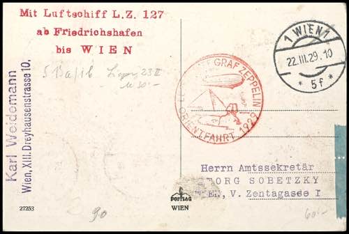 Zeppelin Mail LZ 127, Orient trip ... 