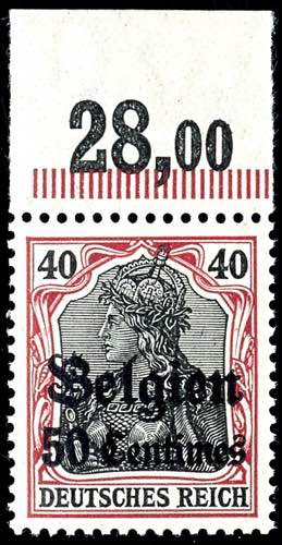 Belgium 50 cent on 40 Pfg., peace ... 