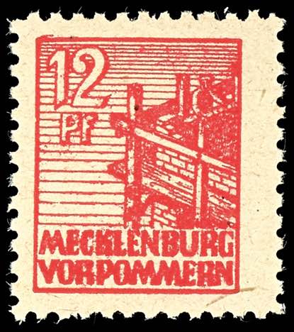 Soviet Sector of Germany 12 Pf red ... 