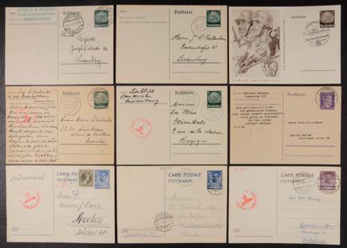 Luxembourg 1940 - 1942, 9 postal ... 