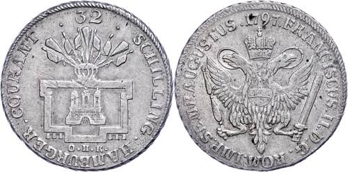 Hamburg City 32 Shilling, 1797, ... 