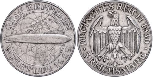 Münzen Weimar 5 Reichsmark, 1930, ... 
