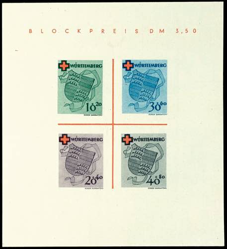 Wuerttemberg Souvenir sheets issue ... 