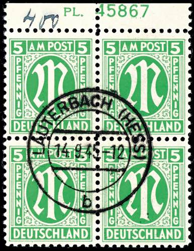 Bizone 5 Pfg first issue of stamps ... 