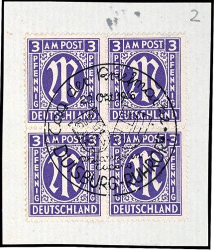 Bizone 3 Pfg first issue of stamps ... 