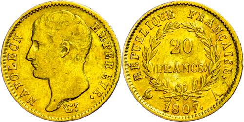 France 20 Franc, 1807, A (Paris), ... 