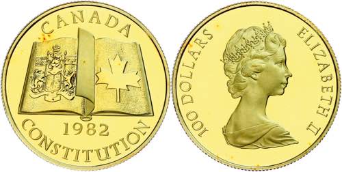 Canada 100 Dollars, Gold, 1982, ... 