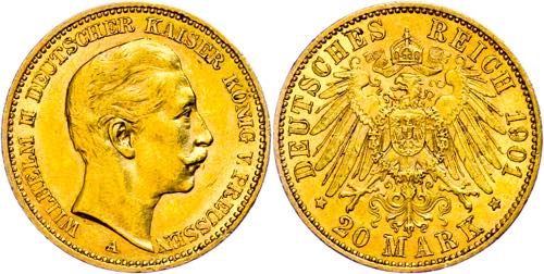 Preußen Goldmünzen 20 Mark, ... 