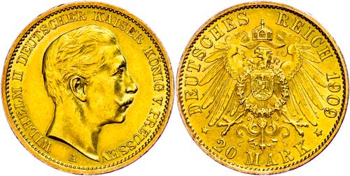 Preußen Goldmünzen 20 Mark, 1909 ... 