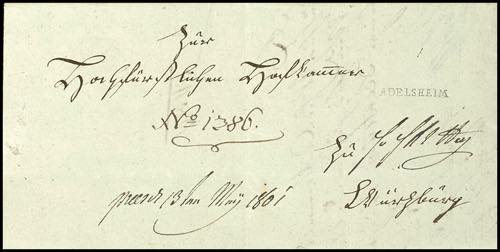 Baden - Pre-stamp Mail ADELSHEIM, ... 