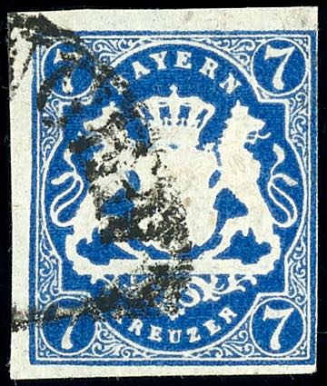 Bavaria 7 kreuzer Prussian blue, ... 
