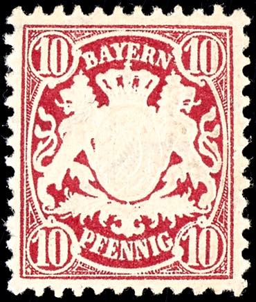 Bavaria 10 penny carmine, mint ... 