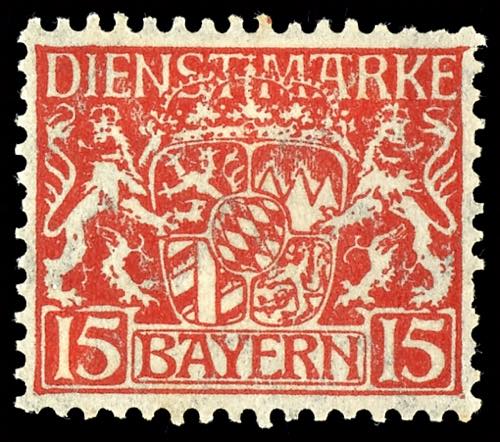 Bavaria Official Stamps 15 Pf on ... 