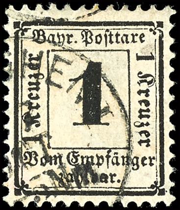 Bavaria Postage Due Stamps 1 Kr. ... 