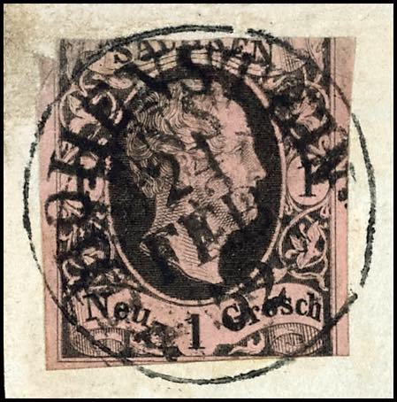 Saxony 1 Ngr. On dull gray red, ... 