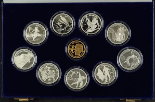 France Set to 9 x 100 Franc silver ... 