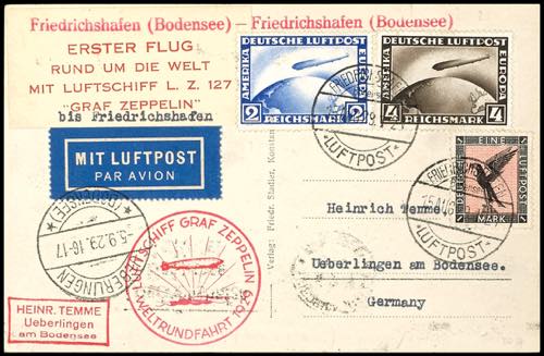 Zeppelin Mail 1929, world round ... 