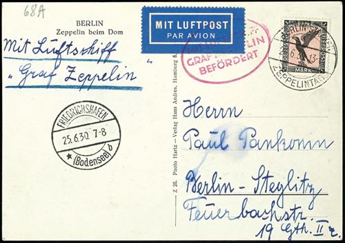 Zeppelin Mail 1930, Germany flight ... 