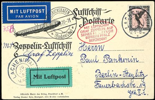 Zeppelin Mail 1930, Palatinate ... 