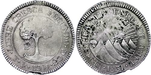 Guatemala 2 Reales, 1831, TF, KM ... 