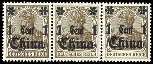 China 1 cent on 3 penny Germania, ... 