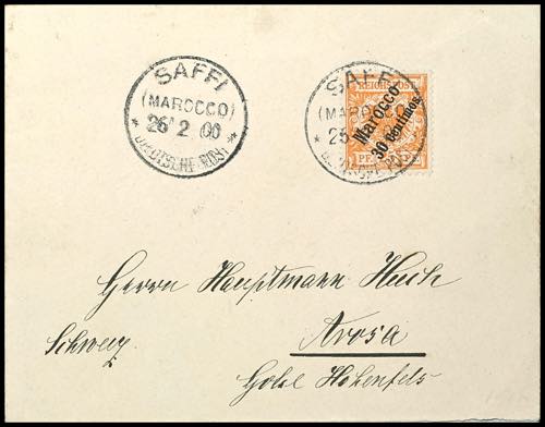 Morocco 25 penny on cover with ... 