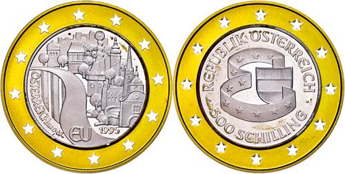 Austria 500 Shilling, bimetal Gold ... 