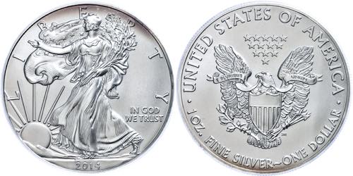 Coins USA 1 Dollar, 2014, Silver ... 