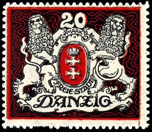 Danzig 20 Mark large coat of arms, ... 