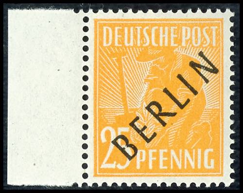 Berlin 25 penny black overprint, ... 