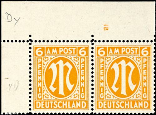 Bizone 6 Pfg first issue of stamps ... 