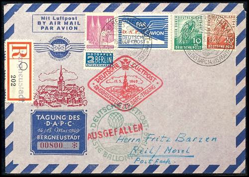 Bizone Airmail registered mail ... 