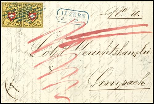 Switzerland 1850, 10 Rp Rayon II ... 