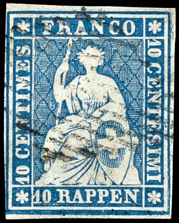 Switzerland 1856, 10 Rp Seated ... 