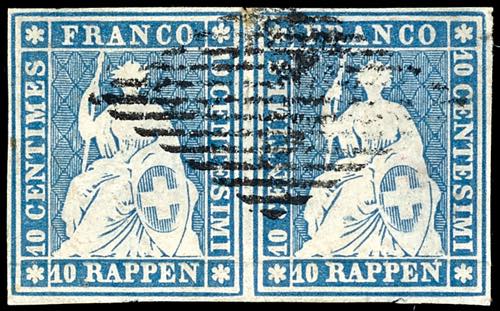 Switzerland 1854, 10 Rp Strubel ... 