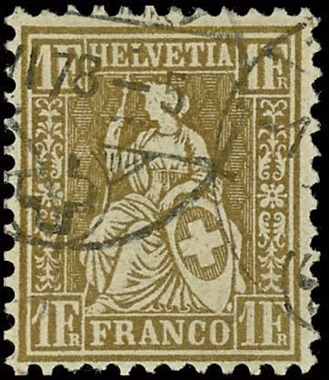 Switzerland 1864, 1 Fr. Gold, ... 