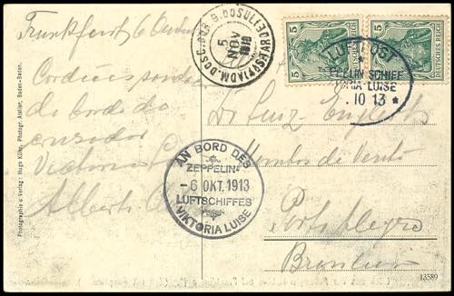 Zeppelin Mail 1912, LZ 11 Viktoria ... 