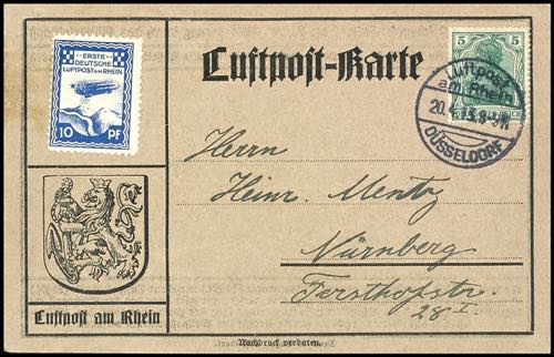 Zeppelin Mail 1913, airmail on the ... 